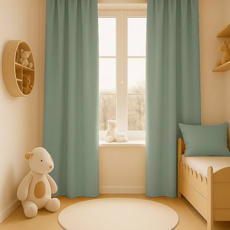 Rideaux en gaze de coton bio vert Fraise+Rose+Vert 14 - vertbaudet enfant 