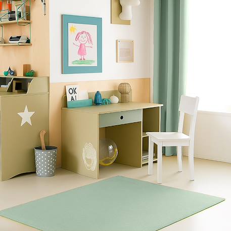 Rideaux en gaze de coton bio vert Fraise+Rose+Vert 15 - vertbaudet enfant 