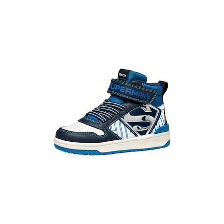 Baskets montantes  à scratch Superman Marine blanc 2 - vertbaudet enfant 