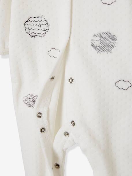 Lot de 2 pyjamas bébé en velours ouverture naissance nuage lot ivoire 5 - vertbaudet enfant 