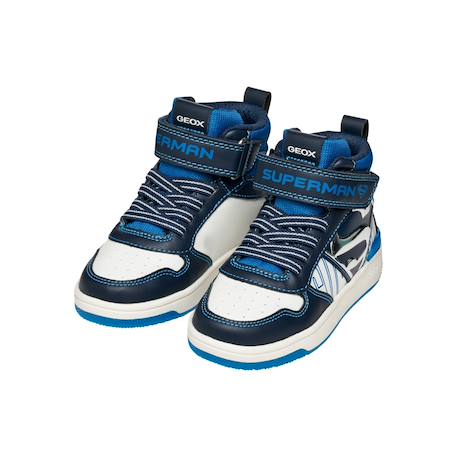 Baskets montantes  à scratch Superman Marine blanc 3 - vertbaudet enfant 