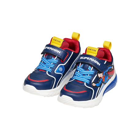 Baskets basses  à scratch Superman Bleu rouge 3 - vertbaudet enfant 