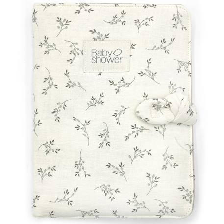 Protège carnet de santé knot olive bloom Ecru, vert 1 - vertbaudet enfant 