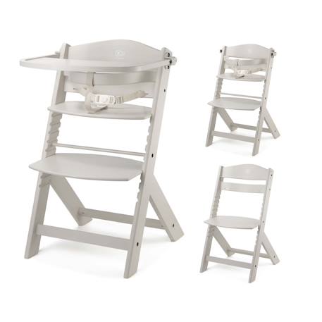 Chaise Haute Évolutive Kinderkraft ENOCK 2 en 1 avec Assise Réglable, Repose-Pieds Ajustable et Bois de Hêtre Massif Beige+Blanc+Blanc/bois+Bleu marine+Bois naturel+Gris+Gris / bois+Marron+Noir 1 - vertbaudet enfant 