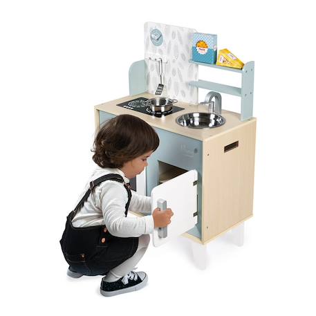 Cuisine en bois plume Bois / gris-bleu 3 - vertbaudet enfant 