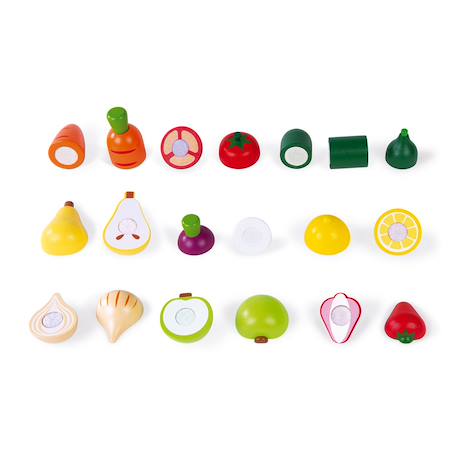 Set 9 fruits et légumes à découper Multicolore 4 - vertbaudet enfant 