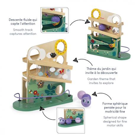Descendeur chenille en bois Multicolore 3 - vertbaudet enfant 