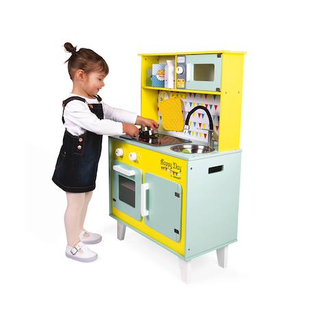 Grande cuisine en bois happy days Bleu / jaune 6 - vertbaudet enfant 