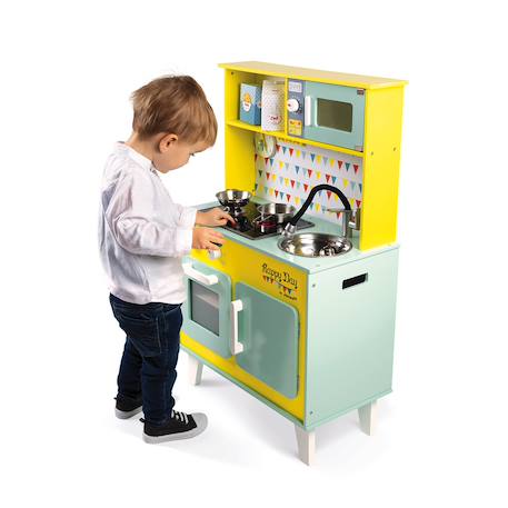 Grande cuisine en bois happy days Bleu / jaune 5 - vertbaudet enfant 