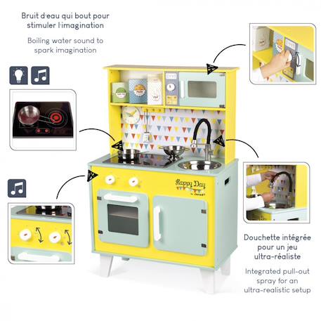 Grande cuisine en bois happy days Bleu / jaune 3 - vertbaudet enfant 