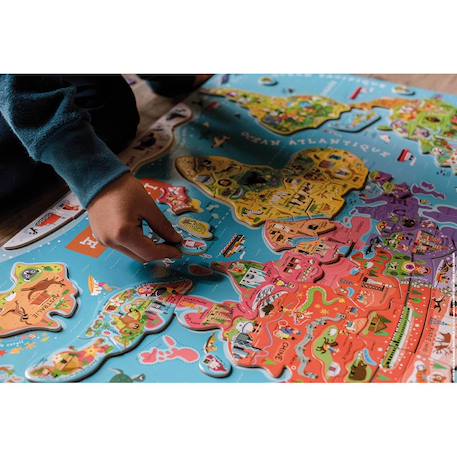 Puzzle monde magnétique 92 pièces Multicolore 5 - vertbaudet enfant 