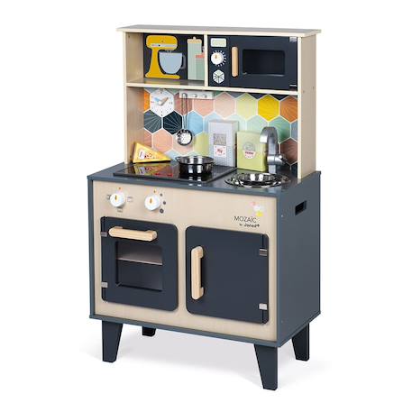 Grande cuisine en bois mozaïc Gris / bois 6 - vertbaudet enfant 