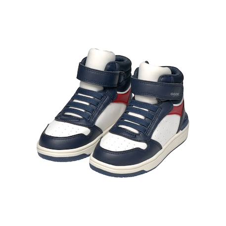 Baskets montantes  à scratch Marine blanc 3 - vertbaudet enfant 