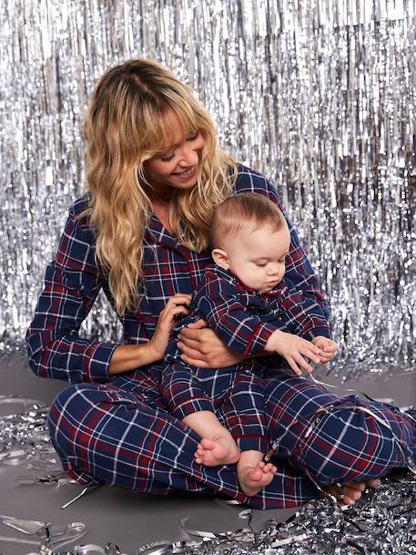 Pyjama bébé noël en flanelle capsule famille bordeaux 3 - vertbaudet enfant 