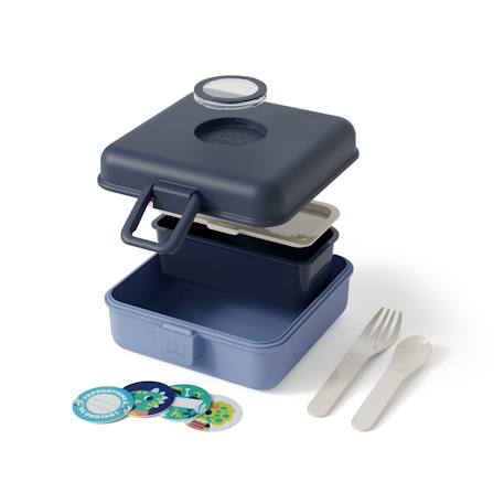 Boite à sandwich et goûter 850ml snacky Bleu dino+Bleu infinity+Bleu wolf+Cannelle fox+Rose birds+Rose blush+Vert forest+Vert raccoon 9 - vertbaudet enfant 