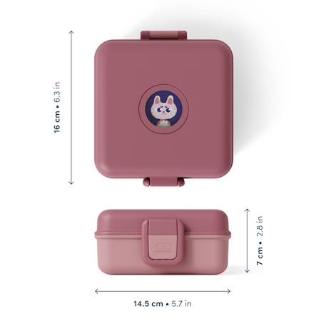 Boite à sandwich et goûter 850ml snacky Bleu dino+Bleu infinity+Bleu wolf+Cannelle fox+Rose birds+Rose blush+Vert forest+Vert raccoon 35 - vertbaudet enfant 