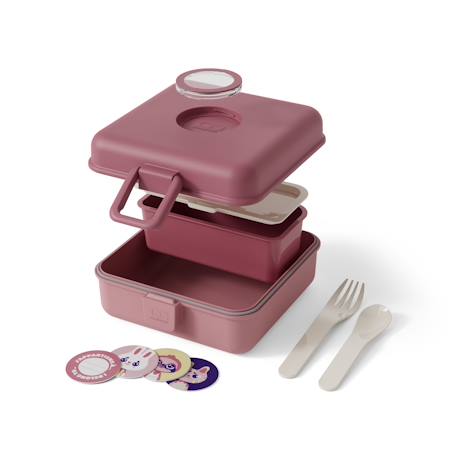 Boite à sandwich et goûter 850ml snacky Bleu dino+Bleu infinity+Bleu wolf+Cannelle fox+Rose birds+Rose blush+Vert forest+Vert raccoon 33 - vertbaudet enfant 