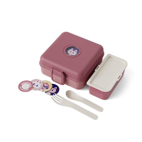 Boite à sandwich et goûter 850ml snacky Bleu dino+Bleu infinity+Bleu wolf+Cannelle fox+Rose birds+Rose blush+Vert forest+Vert raccoon 32 - vertbaudet enfant 