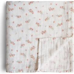 Puériculture-Maxi lange en coton bio pink flowers (120 x 120 cm)