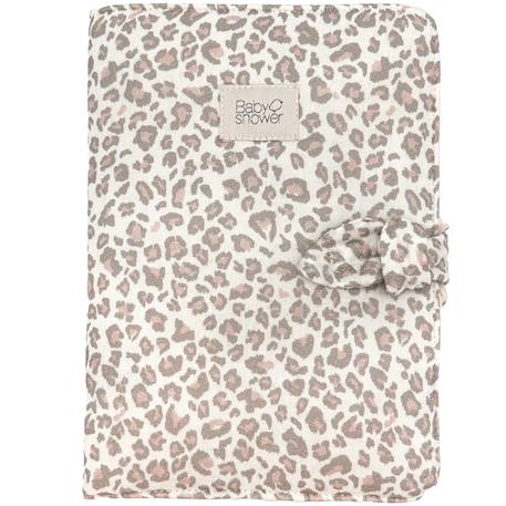 Protège carnet de santé knot soft print Blanc, gris, rose 1 - vertbaudet enfant 