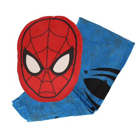 Coussin plaid marvel 2 en 1 spiderman polyester Rouge 1 - vertbaudet enfant 