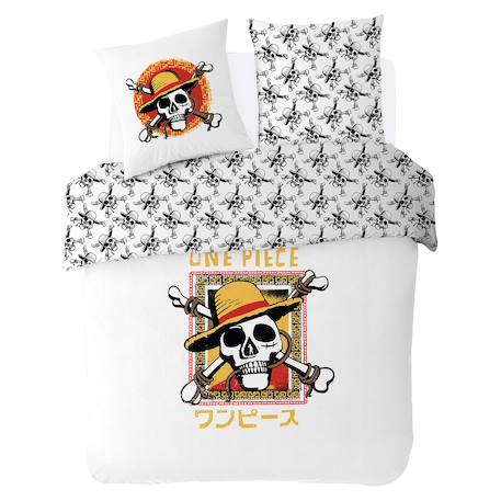 Housse de couette one piece logo luffy coton Blanc 1 - vertbaudet enfant 