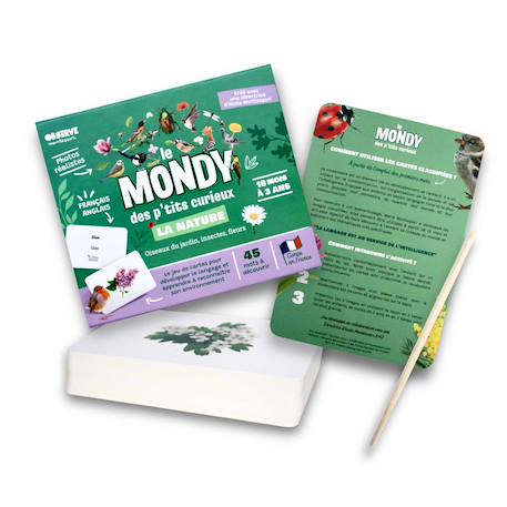 Mondy des curieux - 45 cartes bilingues autour de la nature Multicolore 1 - vertbaudet enfant 