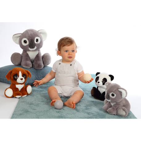 Peluche - peluche puppy eyes pets nature panda - 22 cm Noir 5 - vertbaudet enfant 