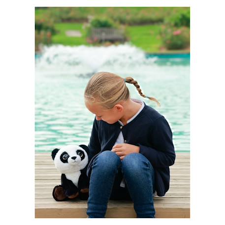 Peluche - peluche puppy eyes pets nature panda - 22 cm Noir 4 - vertbaudet enfant 