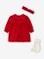 Ensemble naissance 3 pièces Noël robe + bandeau + collants rouge 3 - vertbaudet enfant 