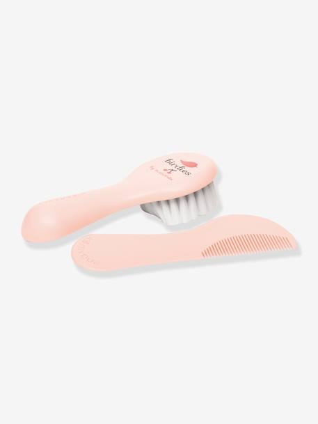 Set peigne et brosse rose+vert 1 - vertbaudet enfant 