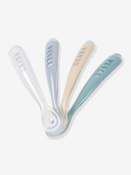 Lot de 4 cuillères 1er âge Soft sans BPA bleu/gris/ocre+blue/ eucalyptus/ pink/ mist+vert sauge 1 - vertbaudet enfant 