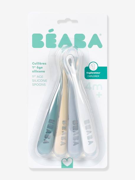Lot de 4 cuillères 1er âge Soft sans BPA bleu/gris/ocre+blue/ eucalyptus/ pink/ mist+vert sauge 2 - vertbaudet enfant 