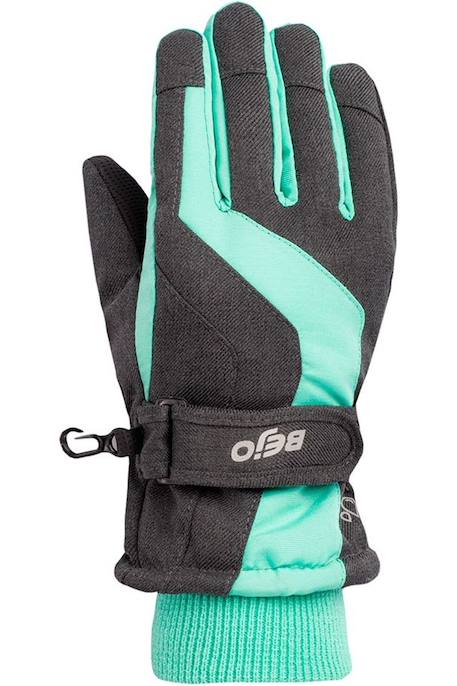 Gants de ski motif/style logo  brise Gris foncé chiné / turquoise 1 - vertbaudet enfant 