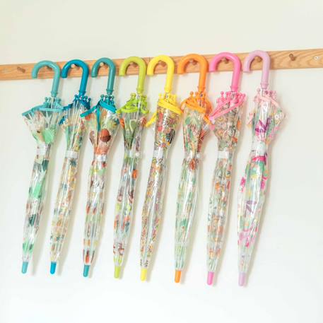 Parapluie transparent pour enfant animaux Bleu+Menthe+Orange+Rose+Vert+Vert paon 17 - vertbaudet enfant 