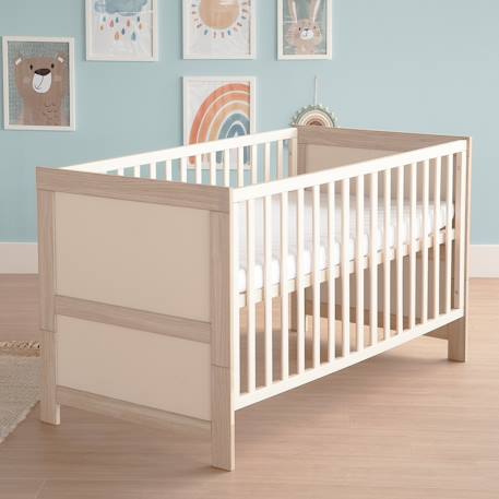 Chambre bébé évolutive 2 pièces avec soft-close momo Beige cashmere - chêne 4 - vertbaudet enfant 