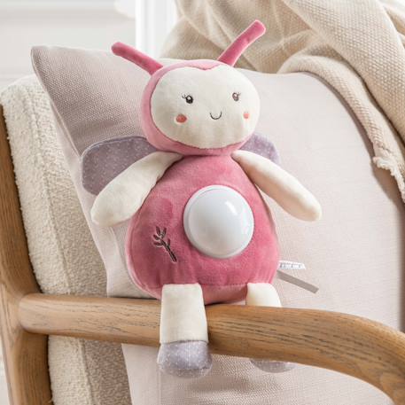 Peluche - veilleuse bebe bamboo - coccinelle - 26 cm Beige 2 - vertbaudet enfant 
