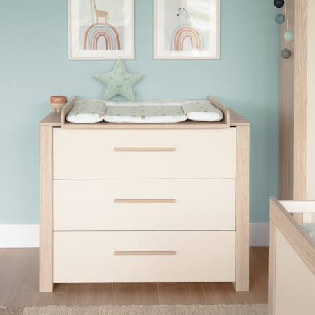 Chambre bébé évolutive 2 pièces avec soft-close momo Beige cashmere - chêne 3 - vertbaudet enfant 
