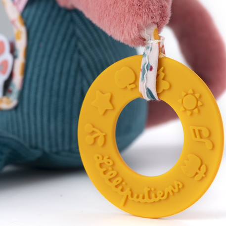 Peluche d'activités jeanne le chat (29 cm) Rose, bleu, jaune 3 - vertbaudet enfant 