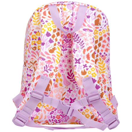 Sac à dos bébé fleurs du jardin Violet, blanc, jaune 3 - vertbaudet enfant 