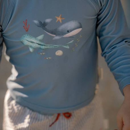 T-shirt de bain anti-uv manches longues ocean blue (3-4 ans) Bleu 3 - vertbaudet enfant 