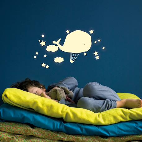 Stickers phosphorescent montgolfière baleine Jaune 2 - vertbaudet enfant 