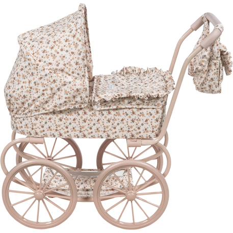 Landau pour poupée grandes roues somerset Blanc, rose, marron 2 - vertbaudet enfant 