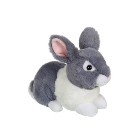 Peluche - peluche lapin allongé - gris et blanc -  20 cm Gris 3 - vertbaudet enfant 
