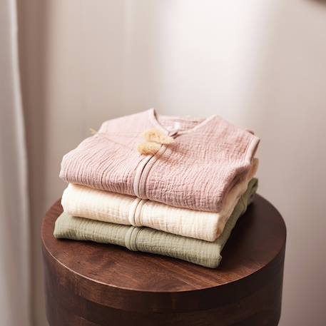 Gigoteuse légère en gaze de coton biscuit tog 0,5 (0-3 mois) Blanc, marron, écru+Ecru, bleu, marron+Marron+Rose+Vert d'eau 17 - vertbaudet enfant 