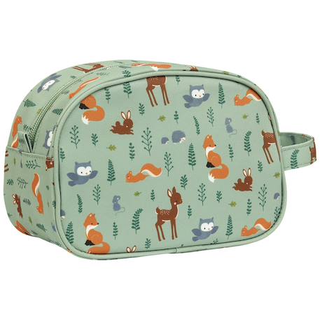 Trousse de toilette amis de la forêt Bleu+Gris+Jaune+Rose+Vert d'eau, marron, écru 25 - vertbaudet enfant 