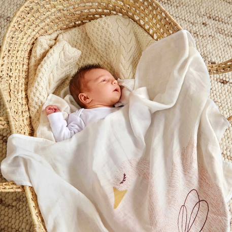 Lot de 3 langes en bambou vert d'eau garden explorer (80 x 80 cm) Marron, écru+Rose clair, violet 6 - vertbaudet enfant 