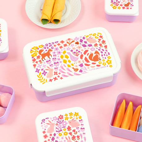 Lunch box fleurs du jardin Violet, blanc, jaune 4 - vertbaudet enfant 
