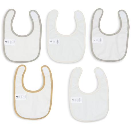 Lot de 5 bavoirs imperméables tiny park Gris, jaune, écru 3 - vertbaudet enfant 