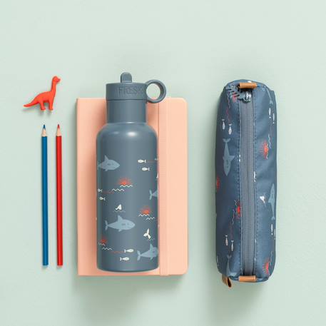 Gourde isotherme nordic shark (500 ml) Bleu, orange, blanc 5 - vertbaudet enfant 